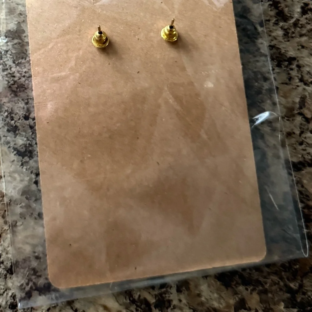 NEW Boutique Ear Art by Stephanie Floral Earrings, Yellow and Blue - Picture 3 of 3